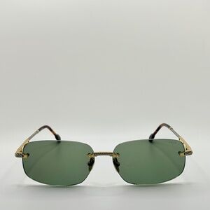 FRED FG40049U 30Q Shiny Gold/Green Sunglasses 60-14-145 NEW w/ Replacement Box